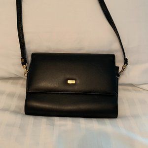 BUXTON black leather small handbag